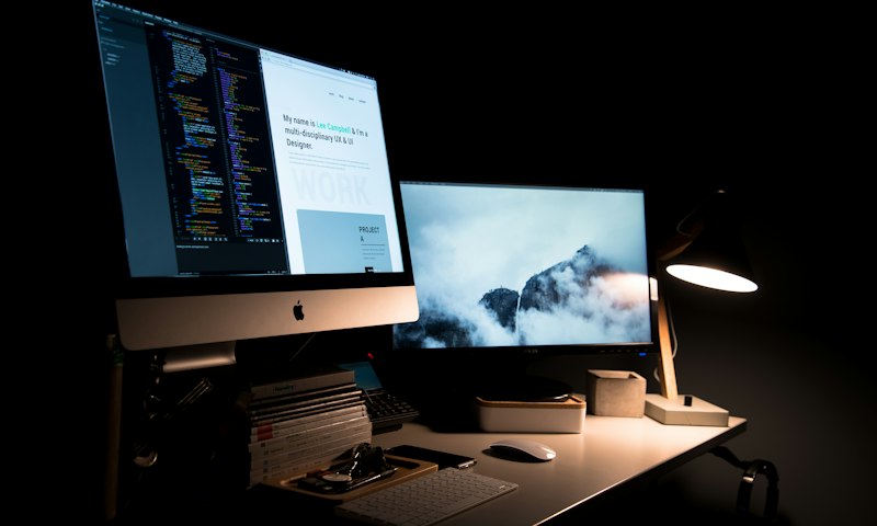 Modern website interface on desktop screen