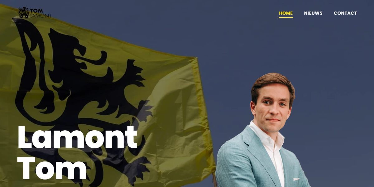 Tom Lamont homepage with news coverage and campaign branding